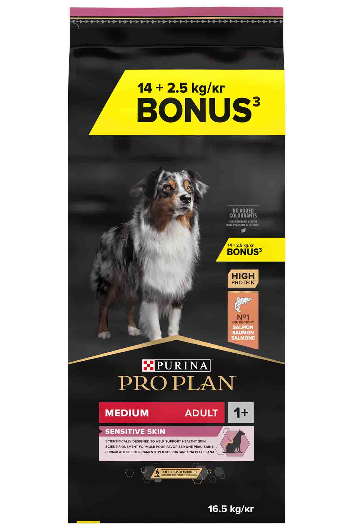 Pro Plan Somonlu Orta Irk Hassas Derili Yetişkin Köpek Maması 14kg + 2,5kg