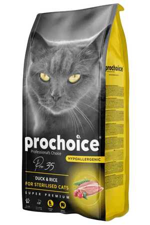 PRO CHOICE - ProChoice 35 HypoAllergenic Ördekli ve Pirinçli Düşük Tahıllı Kısırlaştırılmış Kedi Maması 2kg PRO CHOICE - ProChoice 35 HypoAllergenic Ördekli ve Pirinçli Düşük Tahıllı Kısırlaştırılmış Kedi Maması 2kg