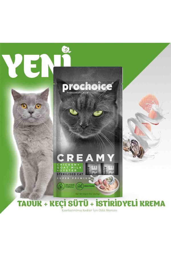 Prochoice Creamy Keçi Sütü ve Tavuklu Krema Kedi Ödül Maması 4x15gr