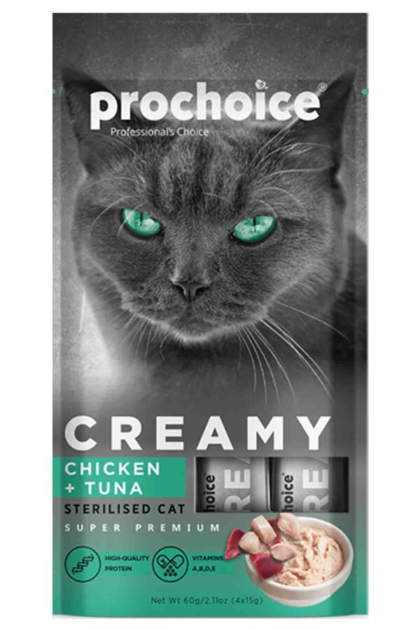 Prochoice Creamy Ton Balığı ve Tavuklu Krema Kedi Ödül Maması 4x15gr