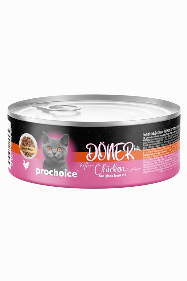 Prochoice Döner Sos İçinde Tavuk Etli Tam ve Dengeli Yavru Kedi Konservesi 70gr