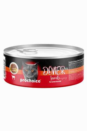 Prochoice Döner Sos İçinde Kuzu Etli Tam ve Dengeli Yetişkin Kedi Konservesi 70gr - Thumbnail