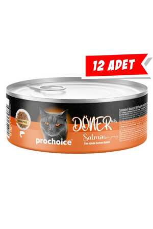 PRO CHOICE - Prochoice Döner Sos İçinde Somon Balıklı Tam ve Dengeli Yetişkin Kedi Konservesi 12x70gr 12'li