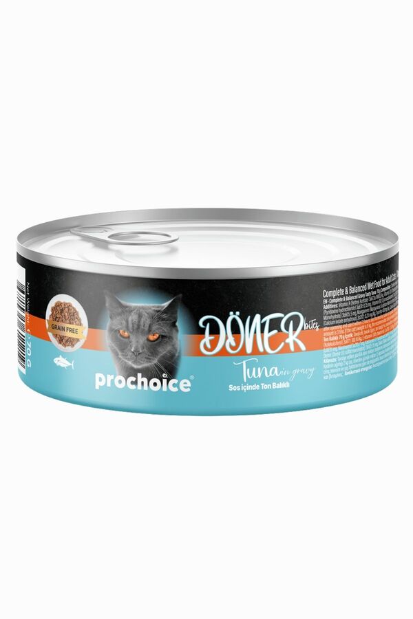Prochoice Döner Sos İçinde Ton Balıklı Tam ve Dengeli Yetişkin Kedi Maması 70 gr