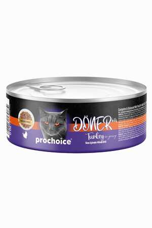 Prochoice Döner Sos İçinde Hindi Etli Tam ve Dengeli Yetişkin Kedi Konservesi 70gr - Thumbnail