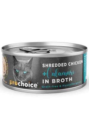 PRO CHOICE - ProChoice Hypo Allergenic Tavuk Etli ve Kalamarlı Tahılsız Yetişkin Kedi Konservesi 70gr PRO CHOICE - ProChoice Hypo Allergenic Tavuk Etli ve Kalamarlı Tahılsız Yetişkin Kedi Konservesi 70gr