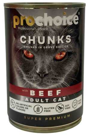 PRO CHOICE - ProChoice Sığır Etli Gravy Yetişkin Kedi Konservesi 400gr PRO CHOICE - ProChoice Sığır Etli Gravy Yetişkin Kedi Konservesi 400gr