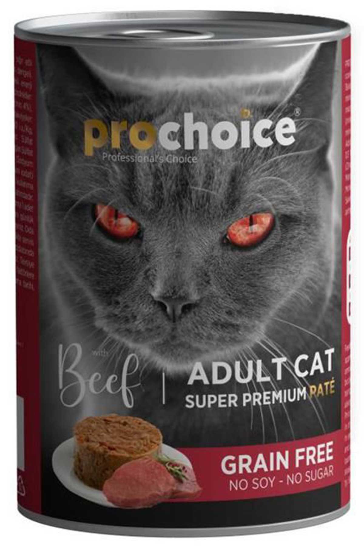 ProChoice Sığır Etli Tahılsız Ezme Yetişkin Kedi Konservesi 400gr ProChoice Sığır Etli Tahılsız Ezme Yetişkin Kedi Konservesi 400gr