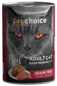 ProChoice Sığır Etli Tahılsız Ezme Yetişkin Kedi Konservesi 400gr - Thumbnail