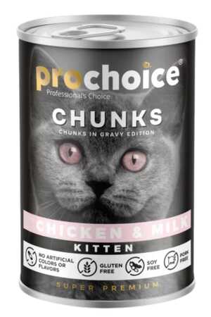 PRO CHOICE - ProChoice Tavuklu ve Sütlü Gravy Soslu Yavru Kedi Konservesi 400gr PRO CHOICE - ProChoice Tavuklu ve Sütlü Gravy Soslu Yavru Kedi Konservesi 400gr