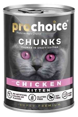PRO CHOICE - ProChoice Tavuk Parçalı Gravy Yavru Kedi Konservesi 400gr PRO CHOICE - ProChoice Tavuk Parçalı Gravy Yavru Kedi Konservesi 400gr