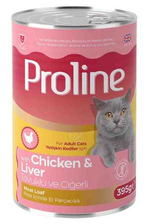 PRO LINE - Proline Tavuklu ve Ciğerli Yetişkin Kedi Konservesi 395gr