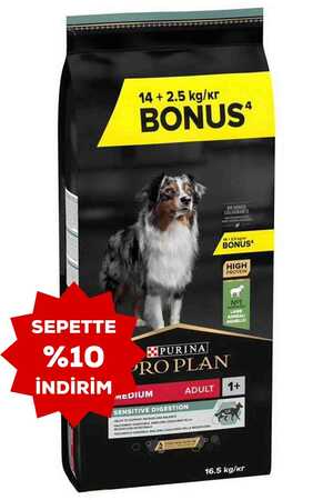 Pro Plan Kuzu Etli Orta Irk Yetişkin Köpek Maması 14kg +2,5kg