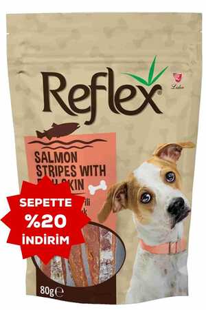 REFLEX - Reflex Balık Deri Sargılı Somonlu Köpek Ödül Çubuğu 80gr