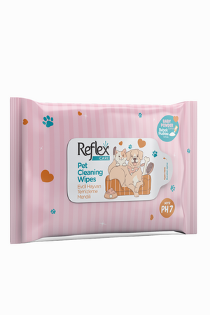 REFLEX - Reflex Care Bebek Pudrası Kokulu Evcil Hayvanlar İçin Çok Amaçlı Hijyenik Temizleme Mendili 10lu