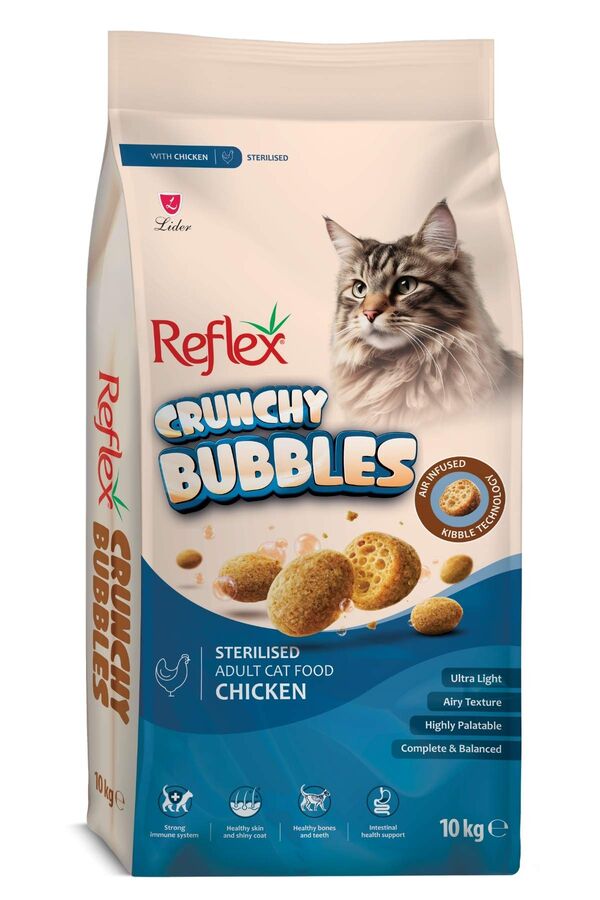 Reflex Crunchy Bubbles Tavuklu Kısırlaştırılmış Kedi Maması 10kg - 1