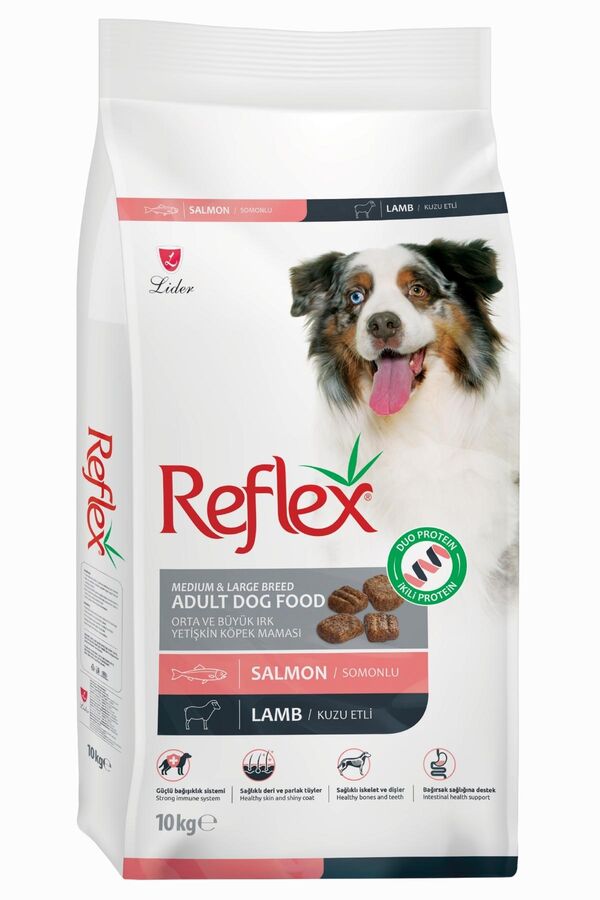 Reflex Duo Proteinli Somonlu ve Kuzu Etli Orta ve Büyük Irk Yetişkin Köpek Maması 10kg