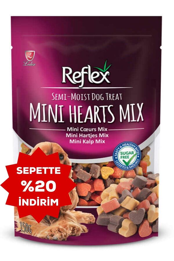 Reflex Karışık Renkli Mini Kalpli Yumuşak Köpek Ödül Maması 150gr