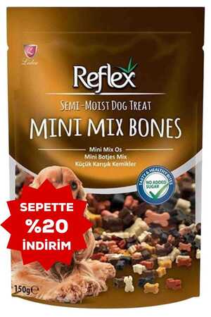 Reflex Mini Karışık Kemik Şeklinde Yarı Yumuşak Köpek Ödül Maması 150gr - Thumbnail