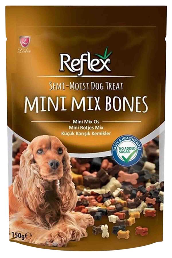 Reflex Mini Karışık Kemik Şeklinde Yarı Yumuşak Köpek Ödül Maması 150gr Reflex Mini Karışık Kemik Şeklinde Yarı Yumuşak Köpek Ödül Maması 150gr