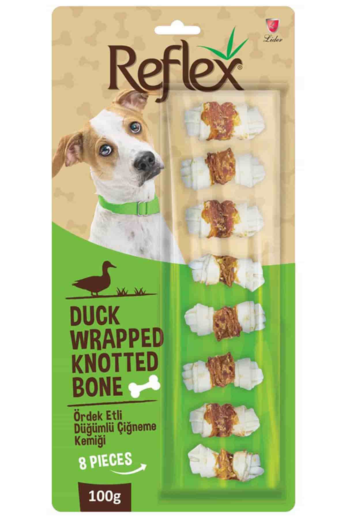 Reflex Ördek Etli Düğümlü Köpek Ödül Kemiği 100gr 8li