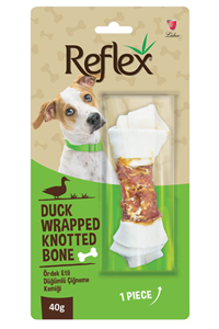Reflex Ördek Eti Sargılı Düğümlü Köpek Ödül Kemiği 40gr - Thumbnail