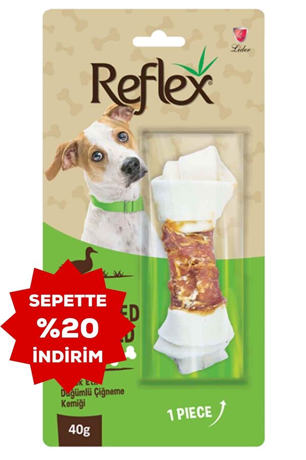 Reflex Ördek Eti Sargılı Düğümlü Köpek Ödül Kemiği 40gr