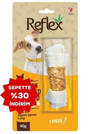 Reflex Tavuk Düğümlü Köpek Ödül Kemiği 40gr - Thumbnail