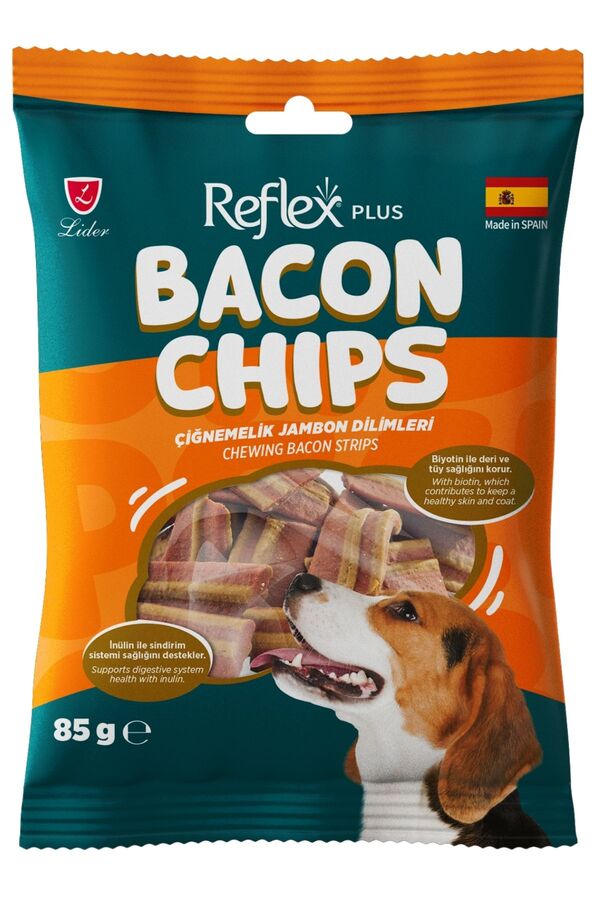 Reflex Plus Bacon Chips Chewing Strips Çiğnemelik Jambon Dilimleri 85gr