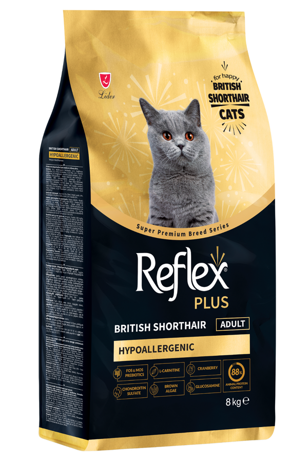 Reflex Plus British Shorthair Yetişkin Kedi Maması 8kg