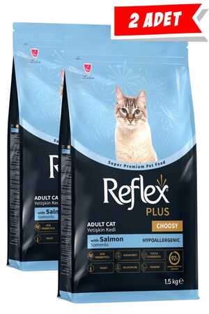Reflex Plus Choosy Somonlu Seçici Yetişkin Kedi Maması 2x1,5kg - Thumbnail