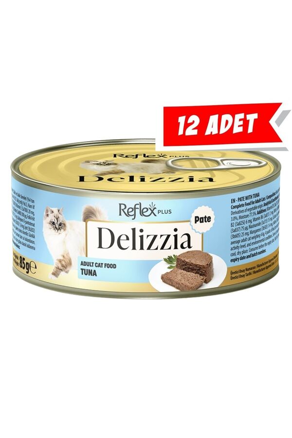 Reflex Plus Delizzia Kıyılmış Ton Balıklı Pate Yetişkin Kedi Konservesi (12x85gr) 12li