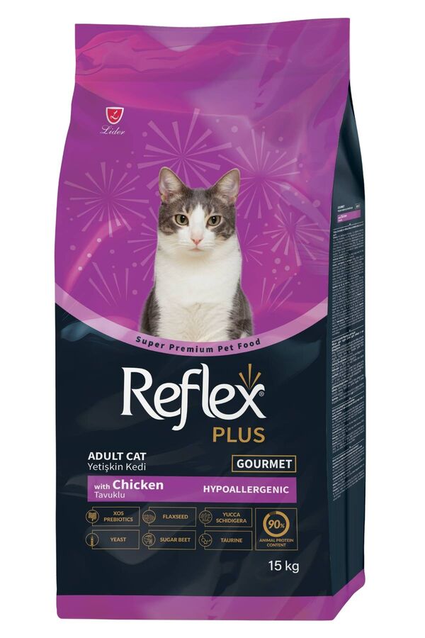 Reflex Plus Gourmet Tavuklu Renkli Taneli Yetişkin Kedi Maması 15kg