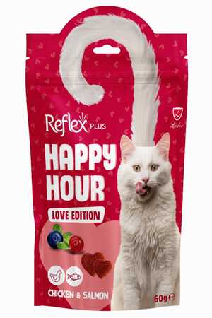 REFLEX - Reflex Plus Happy Hour Love Edition Tavuk ve Somonlu Kedi Ödül Maması 60gr