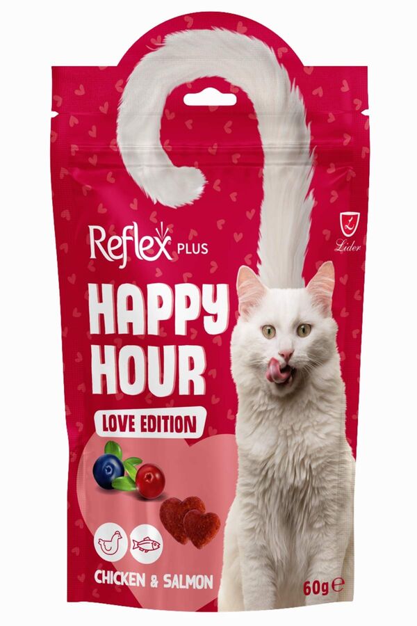 Reflex Plus Happy Hour Love Edition Tavuk ve Somonlu Kedi Ödül Maması 60gr