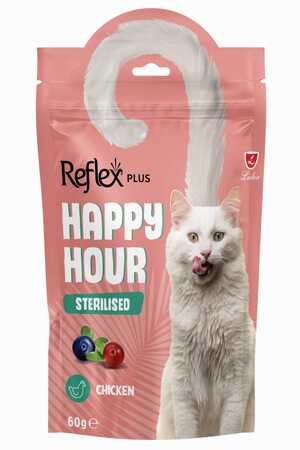 REFLEX - Reflex Plus Happy Hour Tavuklu Yaban Mersinli ve Kızılcıklı Kısırlaştırılmış Kedi Ödül Maması 60gr