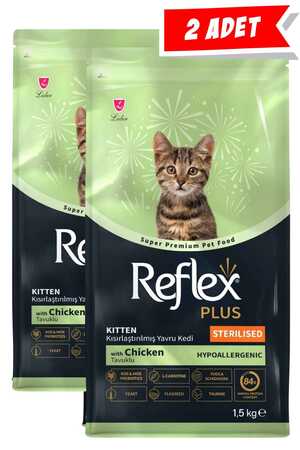Reflex Plus Kısırlaştırılmış 38/18 Tavuklu Yavru Kedi Maması 2x1,5kg