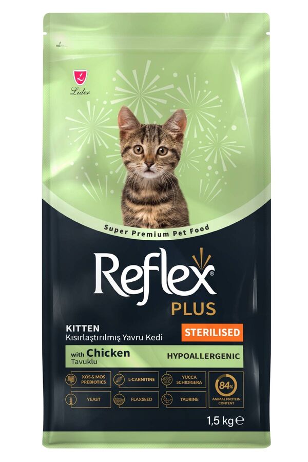 Reflex Plus Kısırlaştırılmış 38/18 Tavuklu Yavru Kedi Maması 1,5 kg - 1