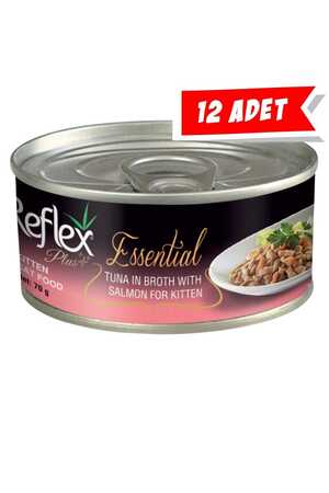 REFLEX - Reflex Plus Kitten Ton Balığı ve Somonlu Yavru Kedi Konservesi 12x70gr 12li