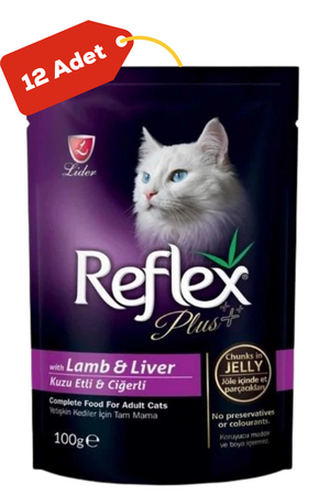 Reflex Plus Kuzu Eti ve Ciğerli Kedi Konservesi 12x100 Gr. 12'li - Thumbnail