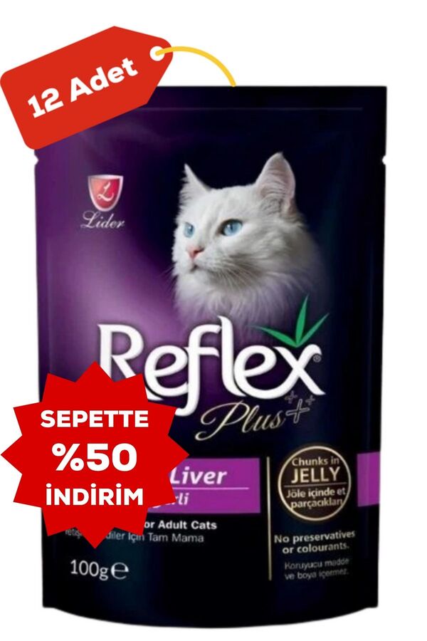 Reflex Plus Kuzu Eti ve Ciğerli Kedi Konservesi 12x100 Gr. 12'li
