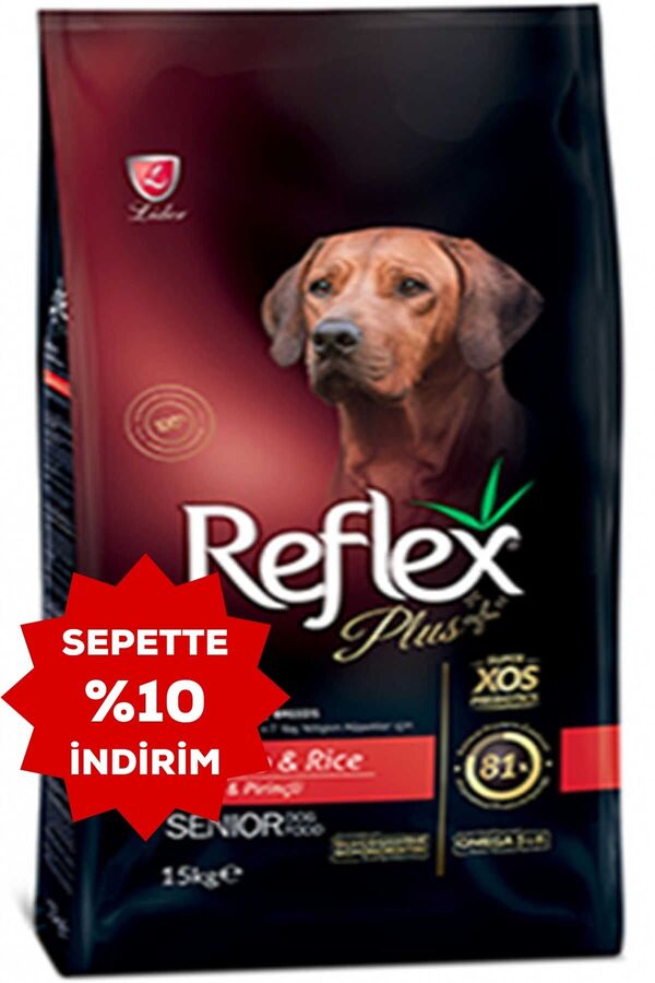 Reflex Plus Kuzu Eti ve Pirinçli Orta ve Büyük Irk +7 Yaşlı Köpek Maması 15kg