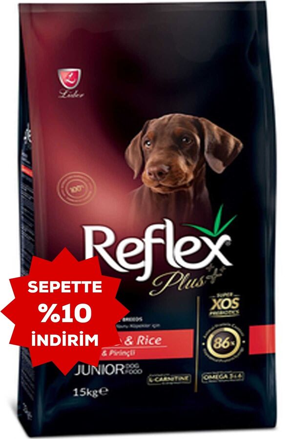 Reflex Plus Kuzu Eti ve Pirinçli Orta ve Büyük Irk Yavru Köpek Maması 15kg