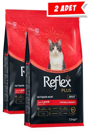 Reflex Plus Kuzu Eti ve Pirinçli Yetişkin Kedi Maması 2x1,5kg - Thumbnail