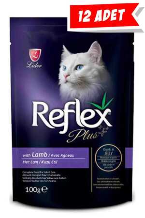 REFLEX - Reflex Plus Kuzu Etli Kedi Konservesi 12x100gr 12li REFLEX - Reflex Plus Kuzu Etli Kedi Konservesi 12x100gr 12li