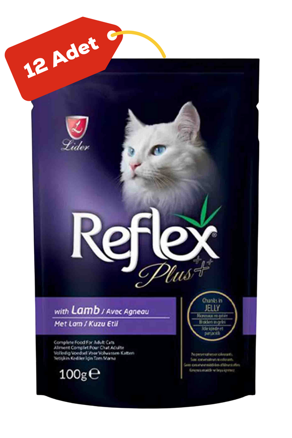 Reflex Plus Kuzu Etli Kedi Konservesi 12x100 Gr. 12'li
