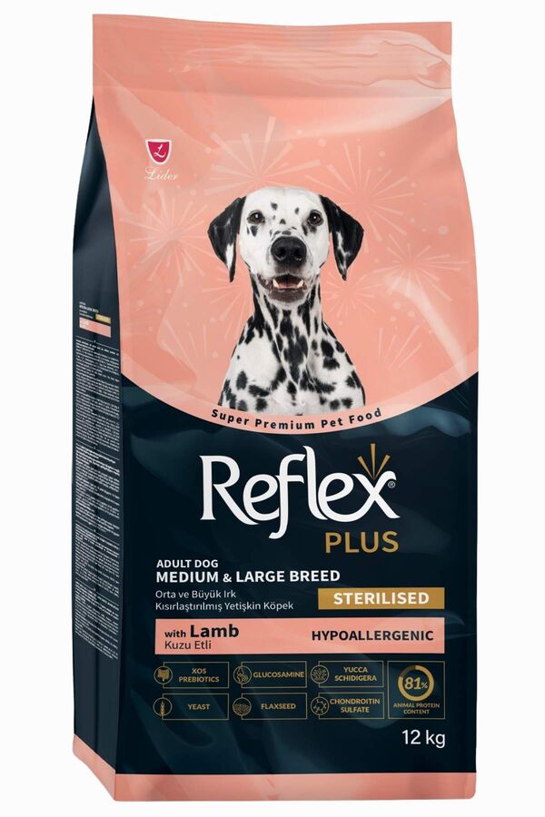 Reflex Plus Kuzu Etli Orta Ve Büyük Irk Kısırlaştırılmış Yetişkin Köpek Maması 12kg