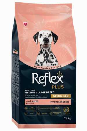 REFLEX - Reflex Plus Kuzu Etli Orta ve Büyük Irk Kısırlaştırılmış Yetişkin Köpek Maması 12kg