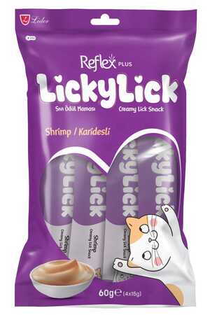REFLEX - Reflex Plus Lickylick Karidesli Sıvı Ödül Maması 4x15gr