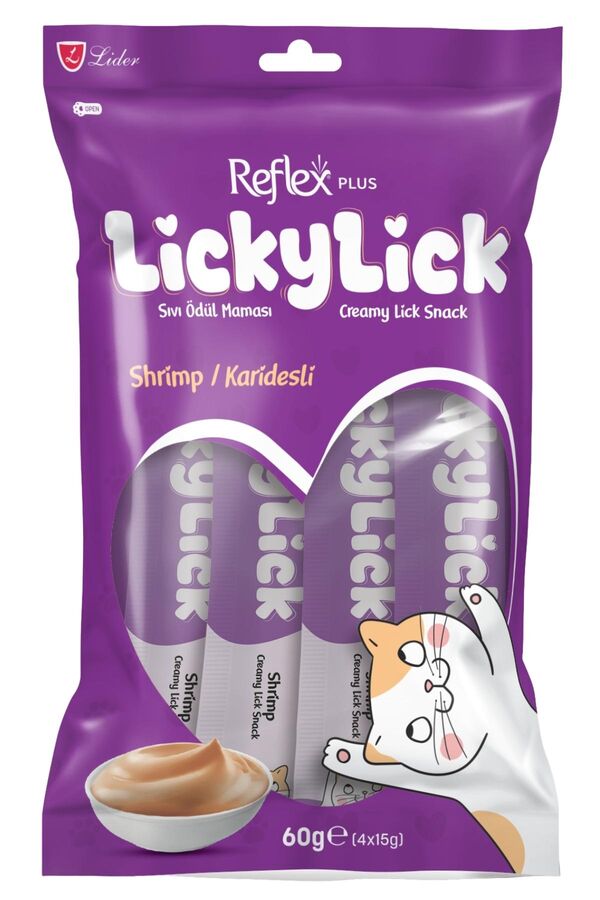 Reflex Plus Lickylick Karidesli Sıvı Ödül Maması 4x15gr